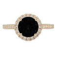 thumbnail image 1 of 1.8 ct Round Cut Natural Onyx with Simulated Diamond Halo Accents 14K Yellow Gold Womens Engagement Ring, 1 of 6