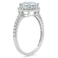 thumbnail image 1 of 1.8 ct Round Cut Simulated Blue Diamond Halo Engagement Ring for Women in 18K White Gold, 1 of 2