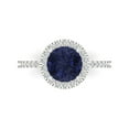 thumbnail image 1 of 1.8 ct Round Cut Simulated Blue Sapphire with Simulated Diamond Halo Accents 14K White Gold Womens Engagement Ring, 1 of 5