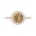 thumbnail image 1 of Clara Pucci 14K Rose Gold Solid Gold Champagne Solitaire with Accents Anniversary Ring for Women - 1.8 cttw Round Cut, 1 of 8