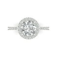 thumbnail image 1 of Clara Pucci 14K White Gold Solid Gold Clear Halo Anniversary Ring for Women - 1.8 cttw Round Cut, 1 of 8