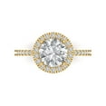 thumbnail image 1 of Clara Pucci 14K Yellow Gold 1.8ct Clear Halo Ring for Women, 1 of 8