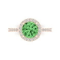 thumbnail image 1 of 1.8 ct Round Cut Simulated Green Diamond Solitaire with Accents Engagement Ring for Women in 18K Rose Gold, 1 of 5