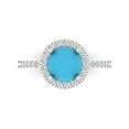 thumbnail image 1 of 1.8 ct Round Cut Simulated Turquoise with Simulated Diamond Halo Accents 18K White Gold Womens Engagement Ring, 1 of 5