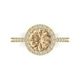 thumbnail image 1 of Clara Pucci 14K Yellow Gold 1.8ct YellowMoissanite Halo Ring for Women, 1 of 8