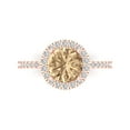 thumbnail image 1 of Clara Pucci 14K Rose Gold Solid Gold YellowMoissanite Solitaire with Accents Anniversary Ring for Women - 1.8 cttw Round Cut, 1 of 8