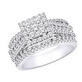thumbnail image 1 of AFFY (1.8 cttw) Round Shape White Natural Diamond Square Frame Cluster Ring In 10k White Gold Ring Size-5, 1 of 2