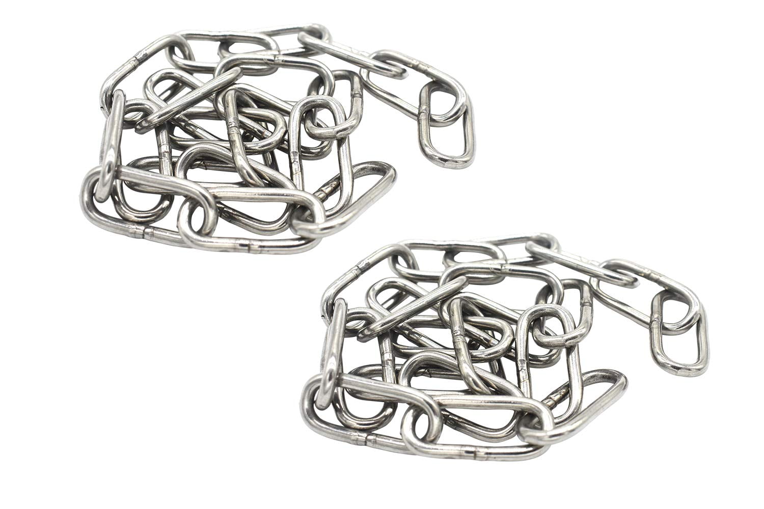 1/8 inch(3mm) Wire Diameter Stainless Steel Safety Chains 40 inch Long Link Rings Light Duty Coil Chain for Hanging Pulling Towing, 1/8"x 40" (2Pcs)