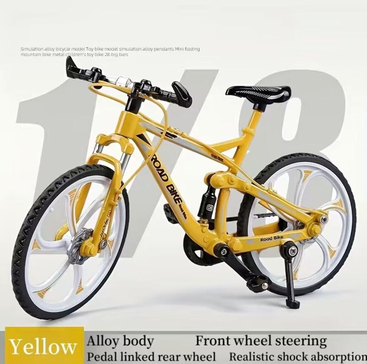 1:8 model alloy bicycle diecast shock-absorbing mountain finger mini ...