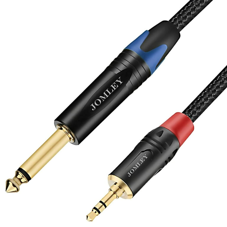 1 8 to 1 4 Stereo Cable 1 4 Mono to 3.5mm Stereo Adapter Cable 1 4 inch TS Mono to 1 8 inch TRS Stereo Walmart