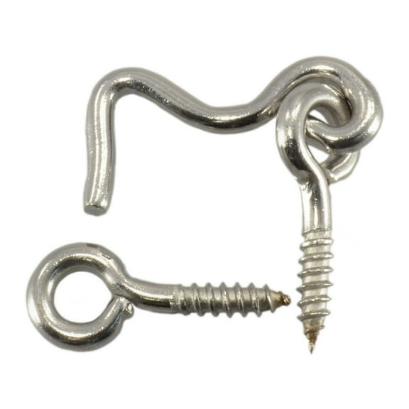 1/8" x 1" 18-8 Stainless Steel Gate Hooks & Eyes (12 pcs.)