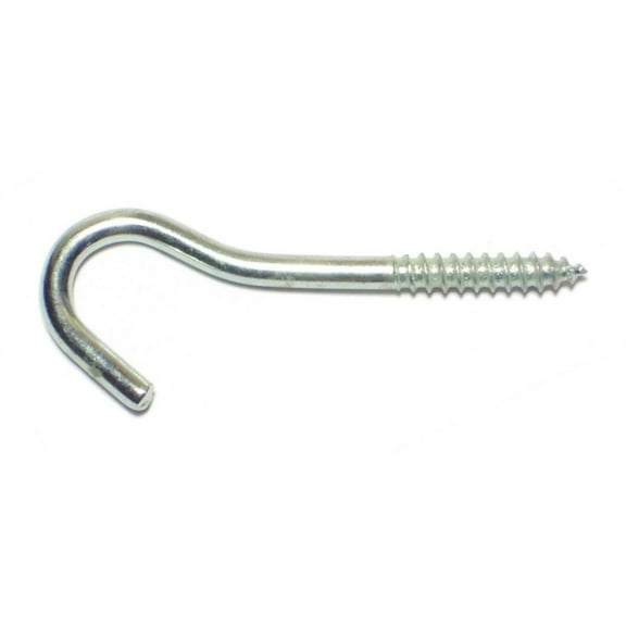 1/8" x 5/16" x 1-11/16" Zinc Plated Steel Screw Hooks SHOOK-017