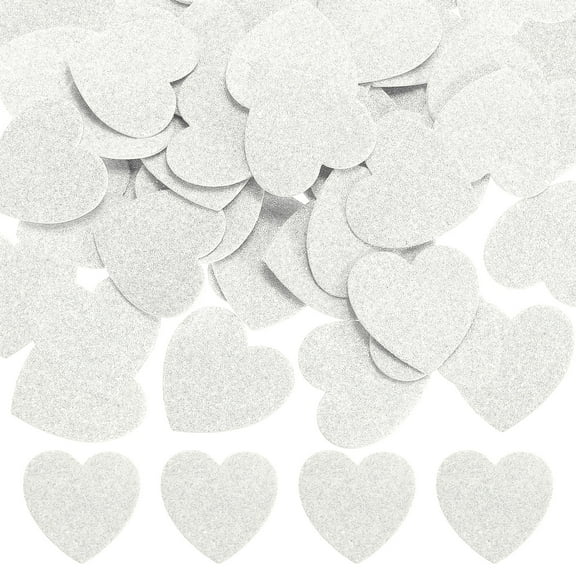 1.8"x1.8" Heart Foam Stickers, 100Pcs EVA Self Adhesive Glitters Foam Shape Sticker Craft Supplies for Scrapbook Card DIY Making Home Decor, White