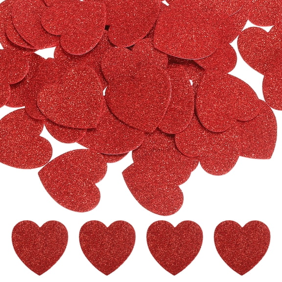 1.8"x1.8" Heart Foam Stickers, 50Pcs EVA Self Adhesive Glitters Foam Shape Sticker Craft Supplies for Scrapbook Card DIY Making Home Decor, Red