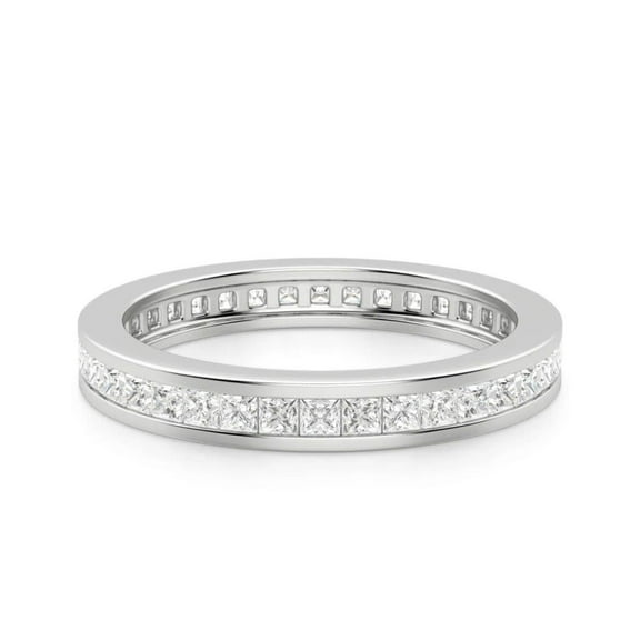 1.80 CTW Princess Cut Eternity Wedding Ring 10K White Gold