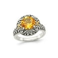 thumbnail image 1 of 1.80 Carat (Ctw) Citrine Ring in Antiqued Sterling Silver with 14K Gold Accents, 1 of 6