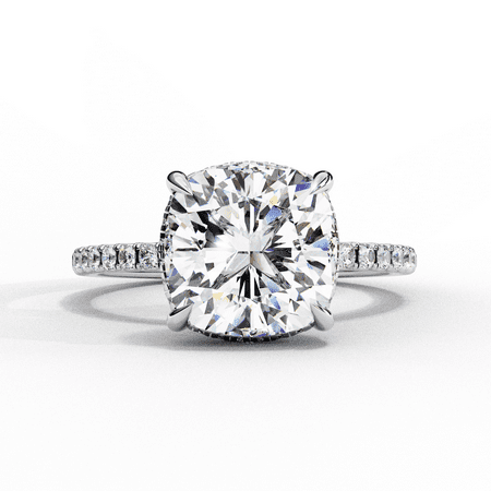 1.80 Carat Cushion Cut Hidden Halo Lab Diamond Engagement Ring
