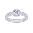 thumbnail image 1 of AFFY 1.80CT Princess & Round Cubic Zirconia Bridal Ring Set for Women 14K White Gold over Silver-5, 1 of 6