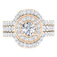 thumbnail image 1 of 1.80 Carat (ctw) 10K Rose Gold Round White Diamond Ladies Bridal Halo Style Engagement Ring Set, 1 of 1