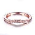thumbnail image 1 of 1.80 mm Top Moissanite Sterling Silver 925 Simple Half Eternity Band with the Finest Moissanite, Wedding Band in Rose gold and gold plating, 1 of 8