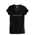 thumbnail image 1 of 1-800-His-Loss Women's Fashion Relaxed V-Neck T-Shirt Tee Heather Black Small, 1 of 5