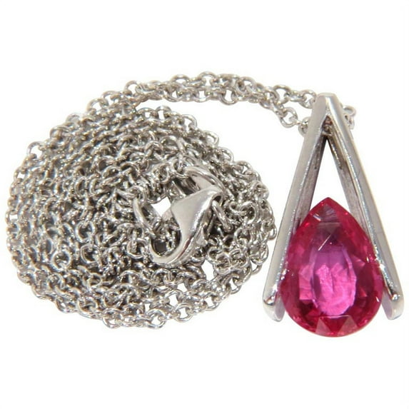 1.80CT NATURAL BRIGHT PEAR SHAPED PINK SAPPHIRE PENDANT MASONIC DROP 14KT