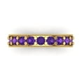 thumbnail image 1 of 0.81 ctw Wedding Band for Women - 14K Yellow Gold Natural Amethyst Stackable Eternity Ring, 1 of 6