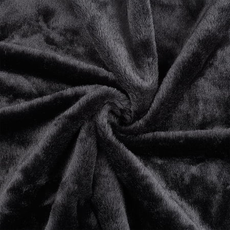 1.82 Yards Fur Fabric 22.05 inches Black Imitation Rabbit Plush Fabric Fluffy Craft Fur for Costumes Rugs Pillows Decorations Craft Supplies Black
