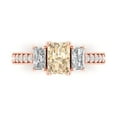 thumbnail image 1 of Three-Stone Engagement Ring for Women - 1.88ct Natural Morganite in 14K Rose Gold Promise Ring, 1 of 8