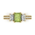 thumbnail image 1 of Three-Stone Engagement Ring for Women - 1.88ct Natural Peridot in 14K Yellow Gold Promise Ring, 1 of 8