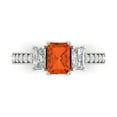 thumbnail image 1 of Three-Stone Engagement Ring for Women - 1.88ct Simulated Red Diamond in 14K White Gold Promise Ring, 1 of 8