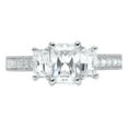 thumbnail image 1 of 1.82 ct Emerald Cut Real Genuine Natural Diamond SI1-SI2 I-J 14K White Gold Three-Stone Promise Wedding Statement Engagement Designer Ring size 6, 1 of 7