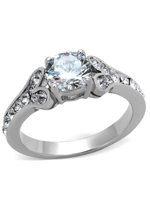 1.82Ct Cubic Zirconia Stainless Steel 316 Engagement Ring Womens Size 9