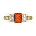 thumbnail image 1 of Clara Pucci 14K Yellow Gold 1.88ct Red Three-Stone Ring for Women, 1 of 8
