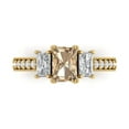 thumbnail image 1 of 1.88 ct Emerald Cut Yellow Moissanite 3 Stone 14K Yellow Gold Womens Engagement Ring, 1 of 6