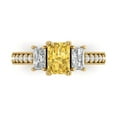 thumbnail image 1 of 1.88 ctw 3 Stone Anniversary Ring for Women | Emerald Cut Natural Citrine | Hyperallergenic Solid 18K Yellow Gold, 1 of 5