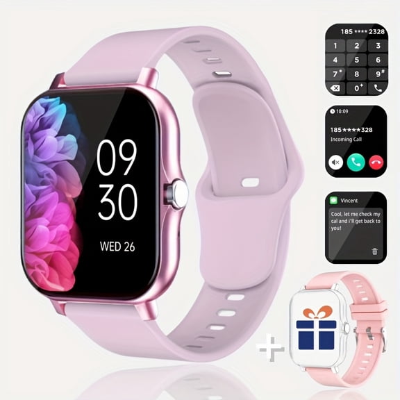 1.83" Frameless Touchscreen Smartwatch for Android/iPhone, Wireless Call, Multi-Sport, Health Reminders, Music/Camera Control, USB Charge