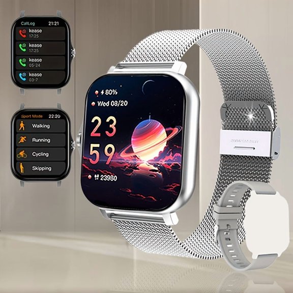 1.83" Full Touch Screen Smart Watch with Activity Tracker, GPS Navigation, Remote Camera/Music Control, Wireless Call/Msg Alerts, USB Rechargeable, Compatible with Android/iPhone