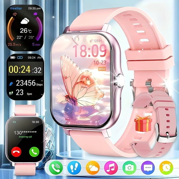 1.83" Full Touch Screen Unisex Smart Watch - Wireless Calling (Answer/Make Calls), Message Reminders, Sleep Monitoring, Built-in Sports Modes, iPhone/Android Compatible, Ideal Gift for Mother's
