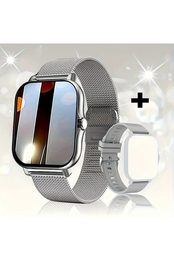 1.83" Full Touch Smartwatch: Wireless Calls, Sedentary Reminder, Multi-Sport Modes, Music Control, Compatible with Android/iPhone, Dual Strap Gift for Men & Women