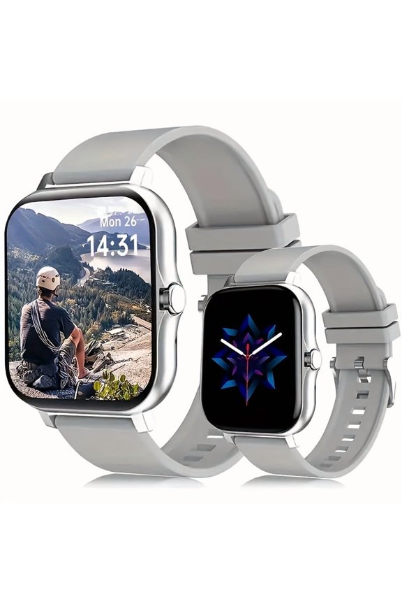 1.83" Full Touch Smartwatch: Wireless Calls, Sedentary Reminder, Multi-Sport Modes, Music Control, Compatible with Android/iPhone, Dual Strap Gift for Men & Women