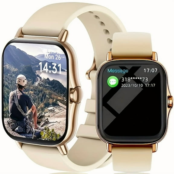 1.83" Full Touch Smartwatch: Wireless Calls, Sedentary Reminder, Multi-Sport Modes, Music Control, Compatible with Android/iPhone, Dual Strap Gift for Men & Women