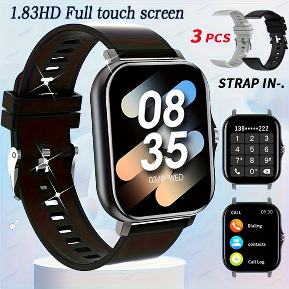 1.83" Full-Touch TFT Unisex Smart Watch - Alloy Body & Silicone Strap, USB Rechargeable 180mAh, Wireless 4.0, Step Counter, Remote Camera/Music Control, Navigation, Stylish Fitness Tracker