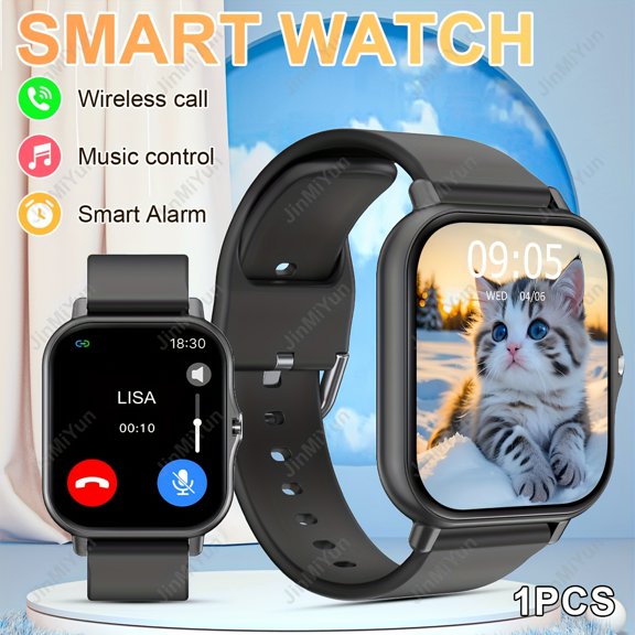 1.83-Inch Full-Screen Touch Sports Smartwatch - Unisex, Wireless Call/Message Alerts, Answer/Dial Calls, Multiple Sport Modes, Remote Photo Capture & Music Playback, Ideal for Outdoor Fitness