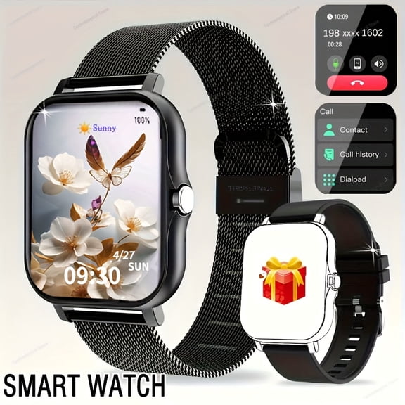 1.83-Inch Smart Men's Watch - Wireless Call Answering/Message Notifications, USB Charging, Multiple Outdoor Sports Modes, Remote Camera/Music/Weather, Android/iPhone Compatible, Exquisite Family Gift