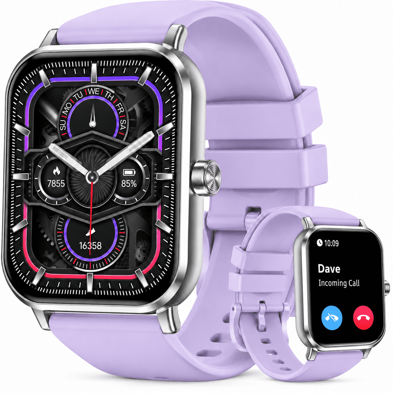 SOMTLERK 1.83" Smart Watch, Bluetooth Calls, 120 Sports Modes, Purple