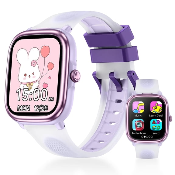 1.83'' Kids Smart Watch for Boys and Girls No Phone Needed Built-in Game, Storybooks, Word Learning, Calculator, Pedometer Activity Tracker Purple