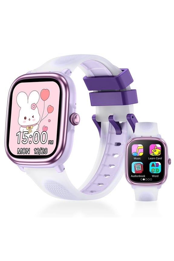 1.83'' Kids Smart Watch for Boys and Girls No Phone Needed Built-in Game, Storybooks, Word Learning, Calculator, Pedometer Activity Tracker Purple