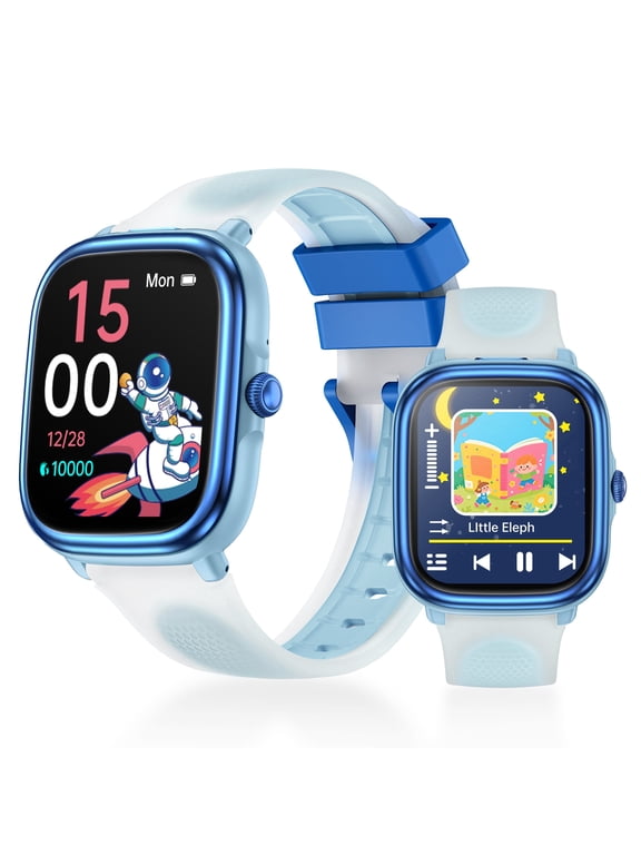 1.83'' Kids Smart Watch for Boys and Girls No Phone Needed Built-in Game, Storybooks, Word Learning, Calculator, Pedometer Activity Tracker blue