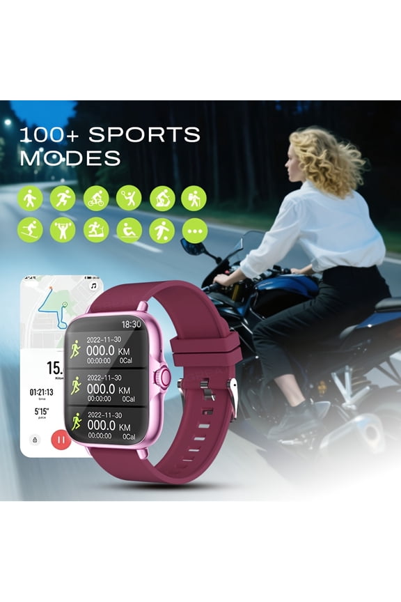 1.83" Large Screen Smart Watch, BT 4.0 Wireless Call/Music, Weather/Camera Control, Step/Calorie/Distance Tracker, iOS & Android Compatible